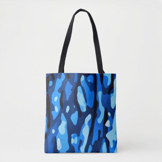 Trendy Blue Camo Abstract Pattern Tote Bag (Voorkant)