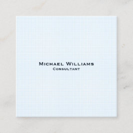 Trendy Blue Checks Modern Minimalist Professional Vierkante Visitekaartje