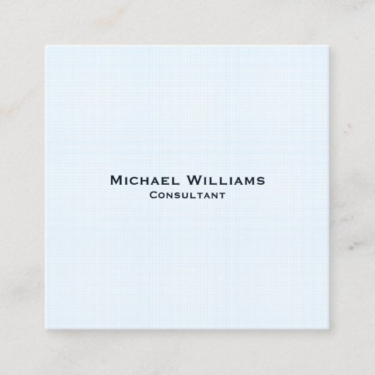 Trendy Blue Checks Modern Minimalist Professional Vierkante Visitekaartje (Voorkant)