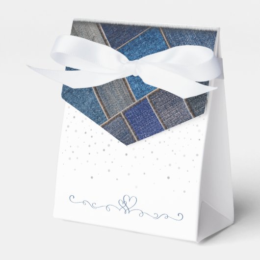 Trendy Blue Denim Verjaardagsfeest Favoriet Box Bedankdoosjes (Voorkant Zijde)