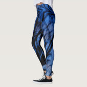 Trendy Blue en Black Abstract Swirl Design Leggings (Links)