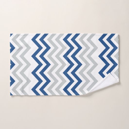 Trendy Blue en Gray Chevron Bad Handdoek (Handdoek)