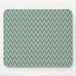 Trendy Blue en Gray Chevron Stripes Zig Zags Muismat