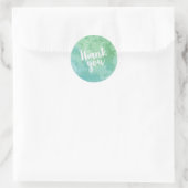 Trendy Blue en Green Waterverf Bedankt Ronde Sticker (Tas)