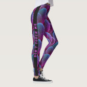 Trendy Blue en Paars Desert Cactus Patroon Leggings (Rechts)