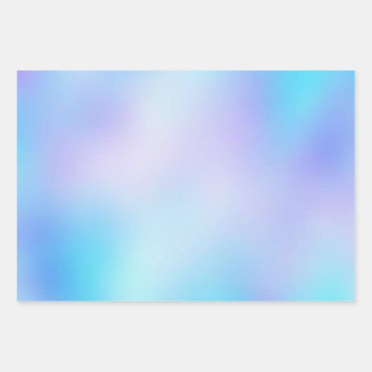 Trendy Blue en Paarse Abstracte Unicorn Gradiënt Inpakpapier Vel (Voorkant 2)