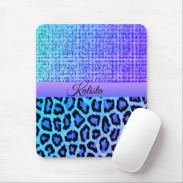 Trendy Blue en Paarse Leopard Muismat