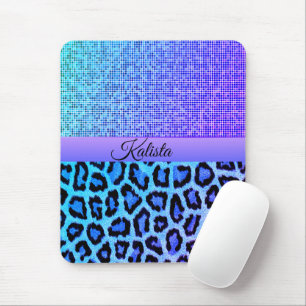 Trendy Blue en Paarse Leopard Muismat