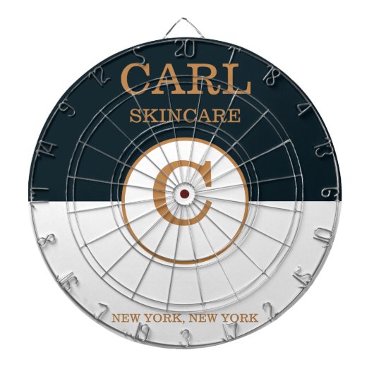 Trendy Blue en Shade van bruine zalonmonogram Dartbord (Voorkant)