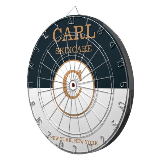 Trendy Blue en Shade van bruine zalonmonogram Dartbord (Voorkant Rechts)