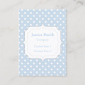 Trendy Blue en white polka dot Monogram Visitekaartje (Voorkant)