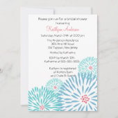 Trendy Blue Flower Bridal Shower Kaart (Voorkant)