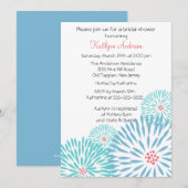 Trendy Blue Flower Bridal Shower Kaart (Voorkant / Achterkant)
