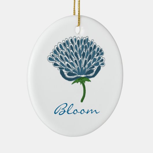 Trendy Blue Flower Keramisch Ornament (Rechts)