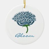 Trendy Blue Flower Keramisch Ornament (Voorkant)