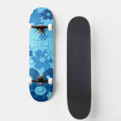 Trendy Blue Flower  Persoonlijk Skateboard (Voorkant)