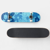 Trendy Blue Flower  Persoonlijk Skateboard (Horizontaal)