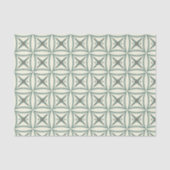 Trendy Blue Geometric Square Mesopotamian Motif Tissuepapier (Voorkant)