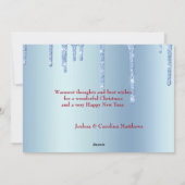 Trendy Blue Glitter drukt grafisch kerstvlak af Feestdagenkaart (Achterkant)