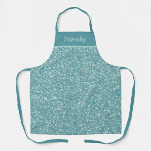 Trendy Blue Glitter Glam Personal Cooking Schort