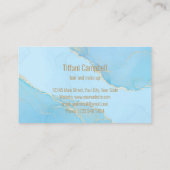 Trendy Blue Glitter Hair en make up Artist Visitekaartje (Achterkant)