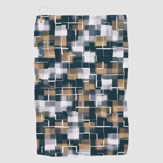 Trendy Blue Gold Black White Pset Golfhanddoek (Voorkant)