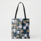 Trendy Blue Gold Black White Pset Tote Bag (Voorkant)
