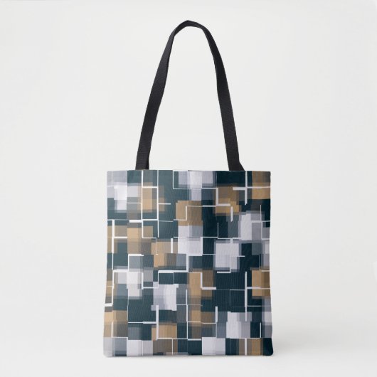 Trendy Blue Gold Black White Pset Tote Bag (Voorkant)
