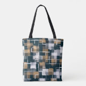 Trendy Blue Gold Black White Pset Tote Bag (Achterkant)
