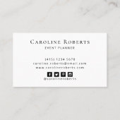 Trendy Blue Gold Waterverf Brushstrokes Elegant Visitekaartje (Achterkant)