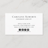 Trendy Blue Gold Waterverf Handmade Earning  Visitekaartje (Achterkant)