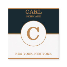 Trendy Blue Goldish Beauty Salon Monogram