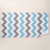 Trendy Blue Gray Chevron Pattern Strandlaken (Voorkant)