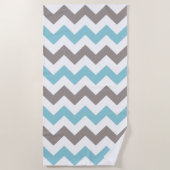 Trendy Blue Gray Chevron Pattern Strandlaken (Voorkant)
