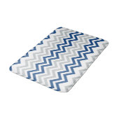 Trendy Blue Gray White Chevron Pattern Badmat (Gekanteld)