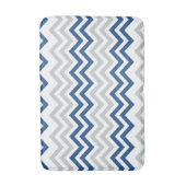 Trendy Blue Gray White Chevron Pattern Badmat (Voorkant Verticaal)