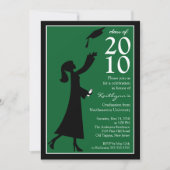 Trendy Blue & Green Afstuderen Invitation Kaart (Voorkant)