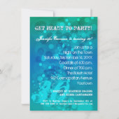 Trendy Blue Green Bokeh Party Invitation Kaart (Voorkant)