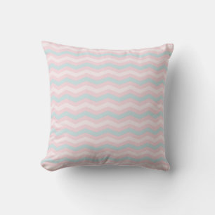 Trendy Blue Green Pink Stripes Pastel Colors Kussen