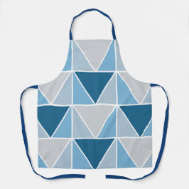 Trendy Blue Grey Geometric Triangles Schort
