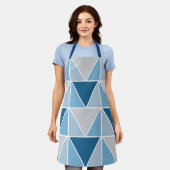 Trendy Blue Grey Geometric Triangles Schort (Gedragen)
