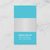 Trendy Blue Grey Striped Business Card-template Visitekaartje (Voorkant)