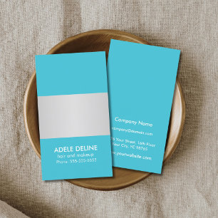 Trendy Blue Grey Striped Business Card-template Visitekaartje