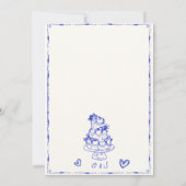 Trendy Blue Hand Drawn Scribble Fun Vrijgezellenfe Kaart (Achterkant)