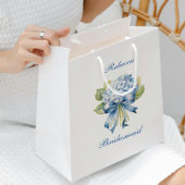 Trendy Blue Hydrangea bruidsmeisje voorstel Medium Cadeauzakje
