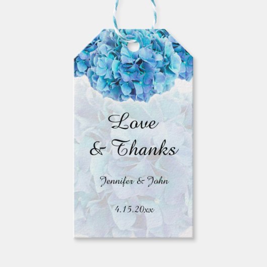 Trendy Blue Hydrangeas bruiloft gunst cadeau Label Cadeaulabel (Voorkant)