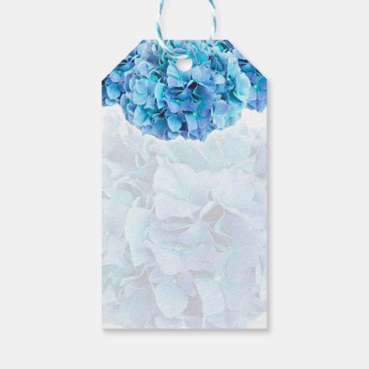 Trendy Blue Hydrangeas bruiloft gunst cadeau Label Cadeaulabel (Achterkant)