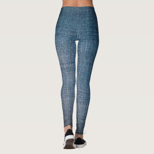 Trendy Blue Jeans Pattern Leggings (Achterkant)