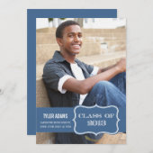 Trendy Blue Label Klasse van 2013 Afstuderen Kaart (Voorkant / Achterkant)