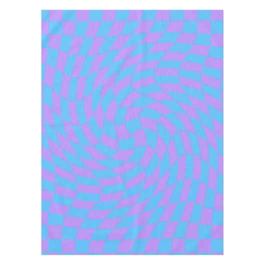 Trendy Blue & Lavender Paars Checkered Pattern Tafelkleed (Voorkant)